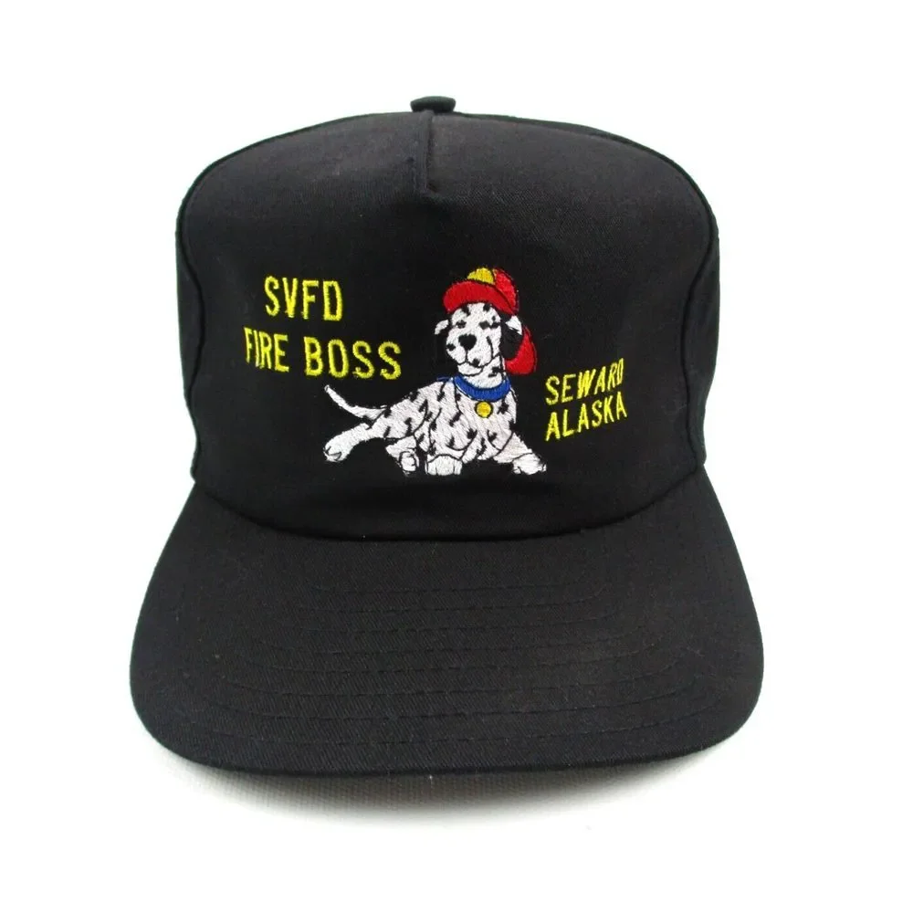 Vintage Seward Alaska Fire Department Dalmatian Dog Fire Boss Snapback‎ Hat USA